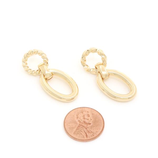 14K GOLD DIPPED CIRCLE OVAL EARRING