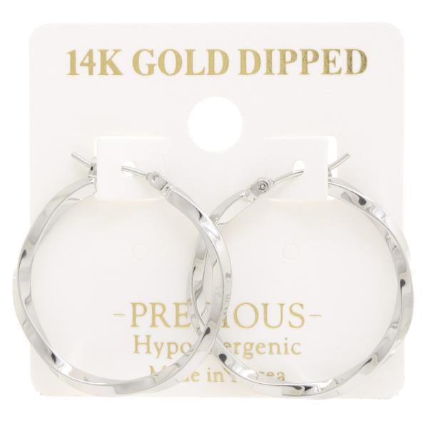 TWISTED 14K GOLD DIPPED HOOP EARRING