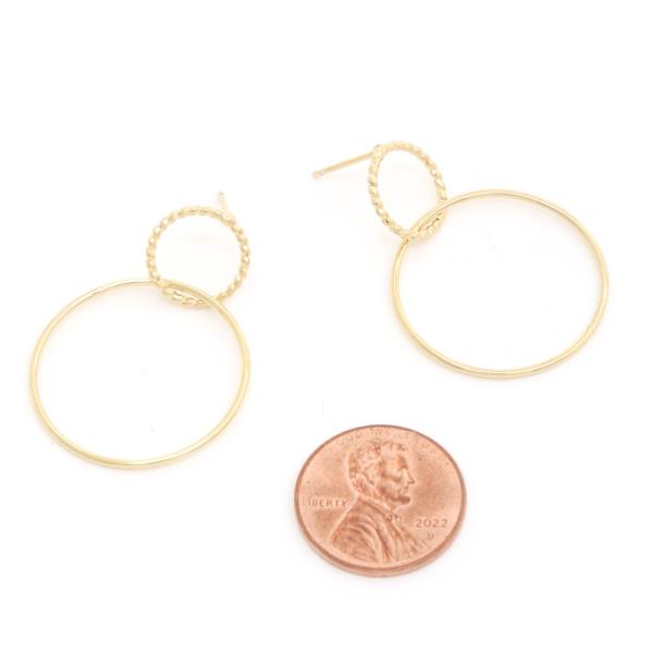 DOUBLE CIRCLE 14K GOLD DIPPED EARRING