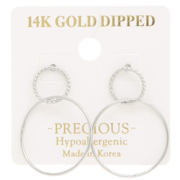 DOUBLE CIRCLE 14K GOLD DIPPED EARRING