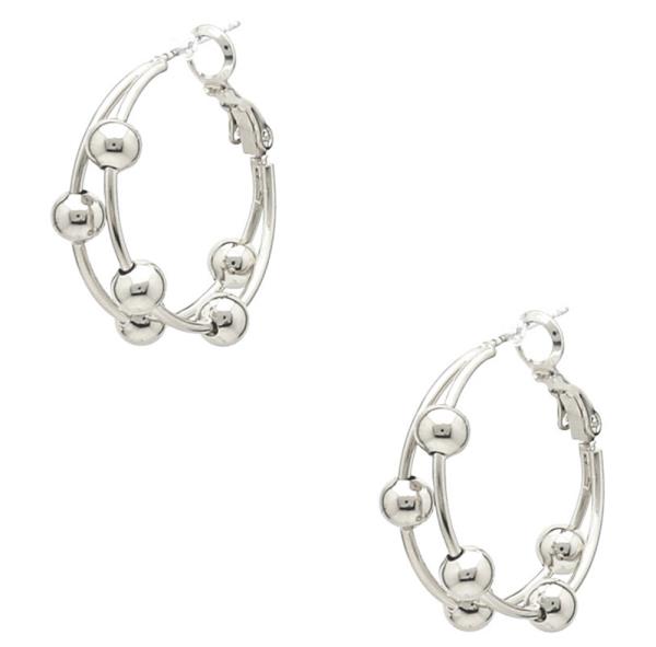 DOUBLE HOOP BEADED EARRING