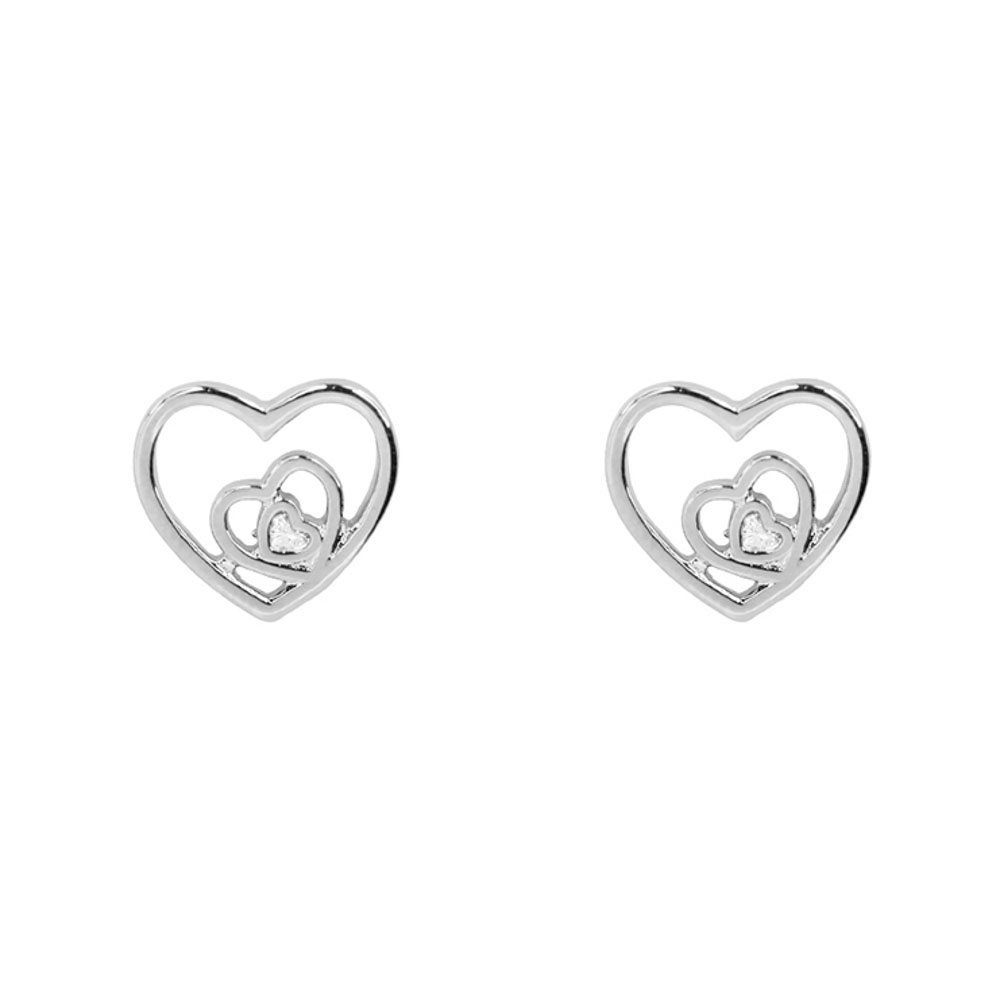 14K GOLD DIPPED OPEN HEART INSIDE  EARRING