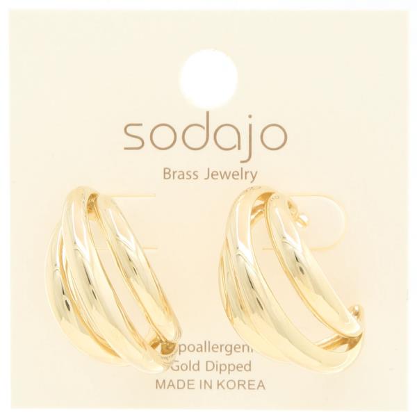 SODAJO TRIPLE C HOOP EARRING