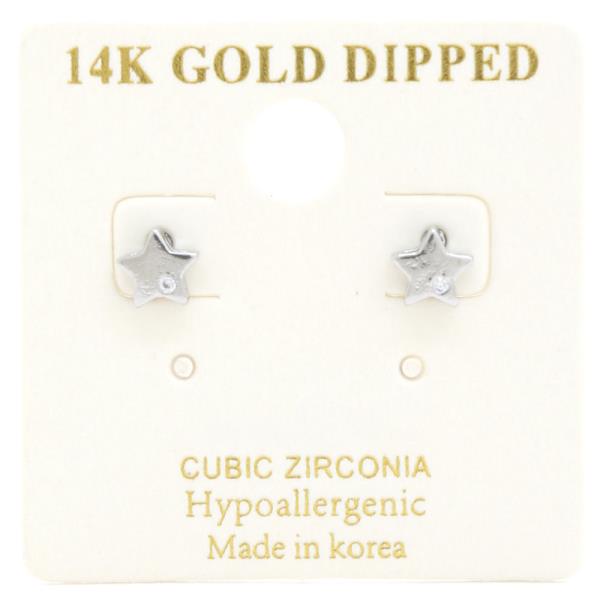 14K GOLD DIPPED STAR STUD EARRING