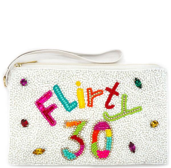 "FLIRTY 30"SEED BEADED  COIN BAG