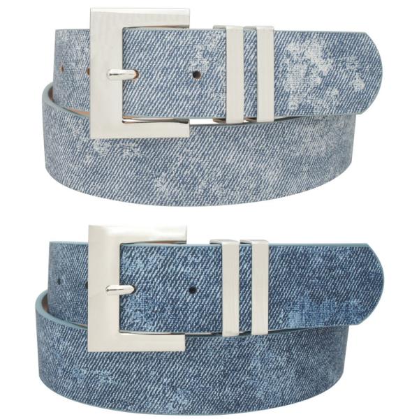 SQUARED OUT DENIM DUO BELT