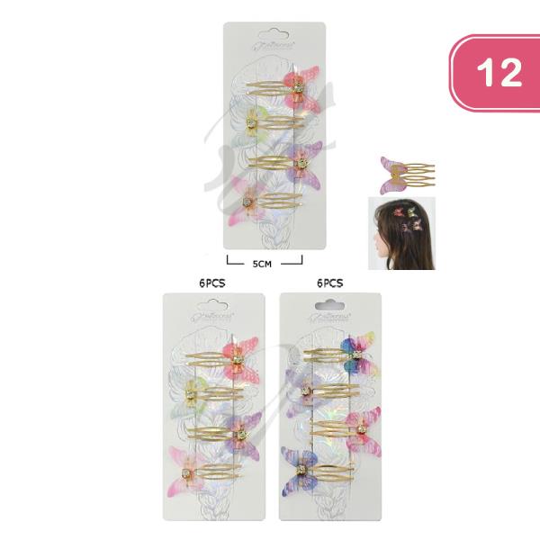 FASHION BUTTERFLY HAIR COMB (12UNITS)