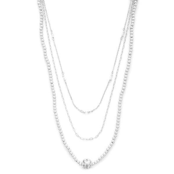 3 LAYERED METAL CHAIN NECKLACE