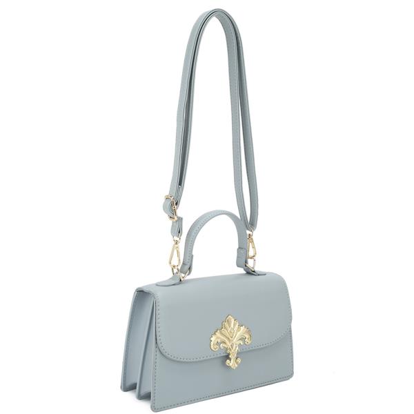 SMOOTH METAL ROYAL HANDLE CROSSBODY BAG