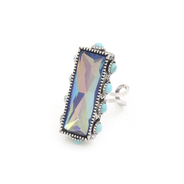 RECTANGLE CRYSTAL RING
