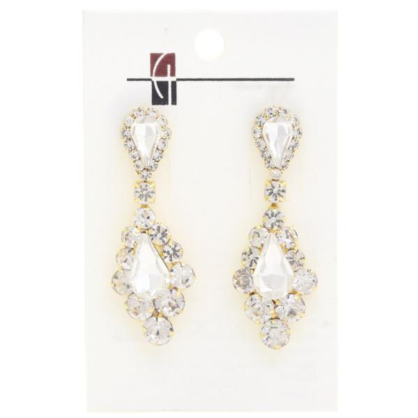 TEARDROP RHINESTONE DANGLE EARRING