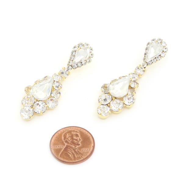 TEARDROP RHINESTONE DANGLE EARRING