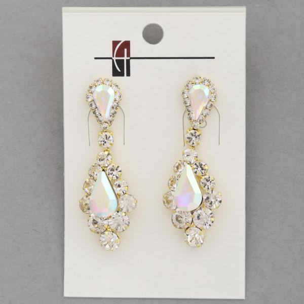 TEARDROP RHINESTONE DANGLE EARRING