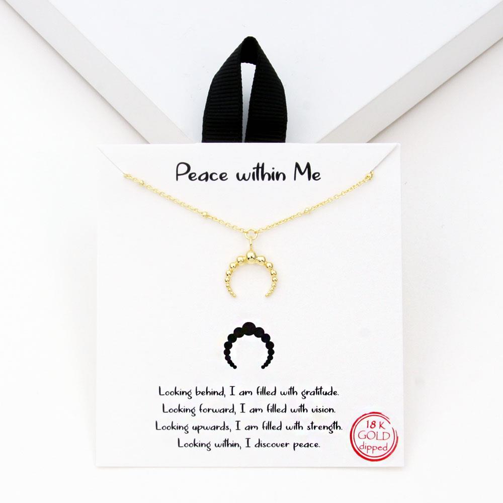 18K GOLD RHODIUM DIPPED PEACE WITHIN ME NECKLACE