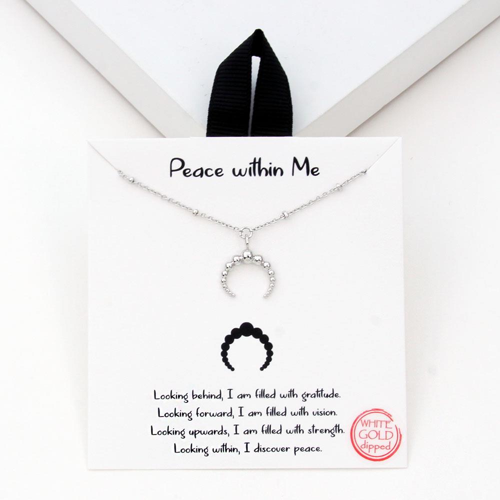 18K GOLD RHODIUM DIPPED PEACE WITHIN ME NECKLACE