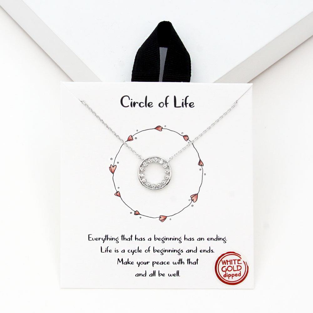 18K GOLD RHODIUM DIPPED CIRCLE OF LIFE NECKLACE