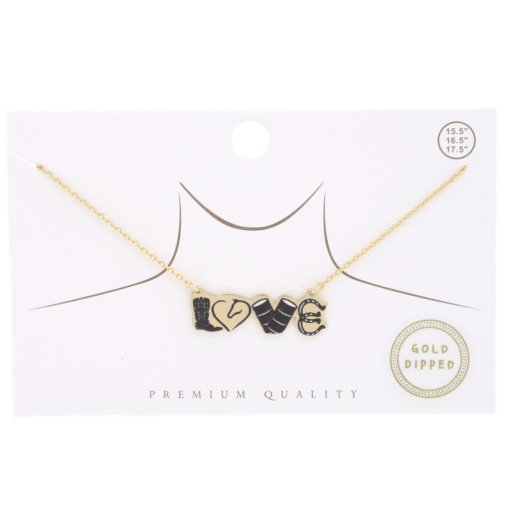 LOVE METAL PLATE NECKLACE