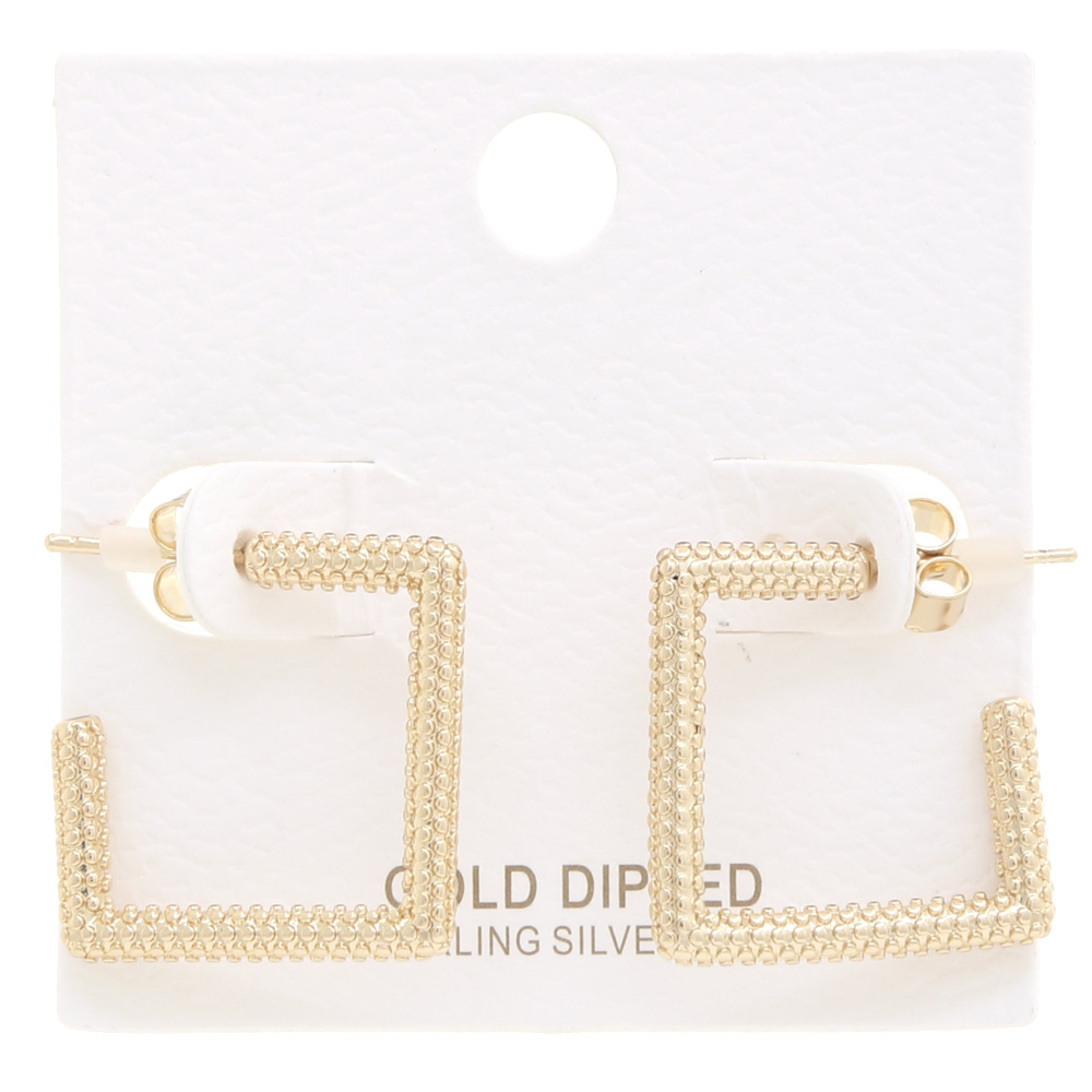 TEXTURED OPEN SQUARE EARRING