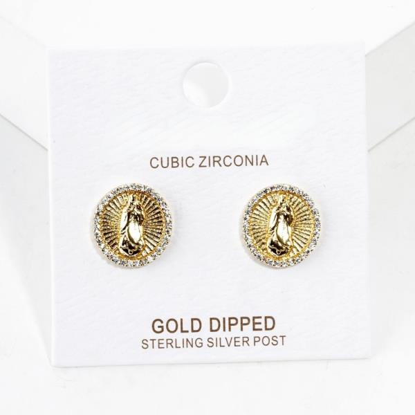 ROUND RELIGIOUS METAL EARRING