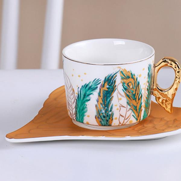 NEW ANGEL LIGHT LUXURY CUP DISH CERAMIC SMALL COFFEE AND SET