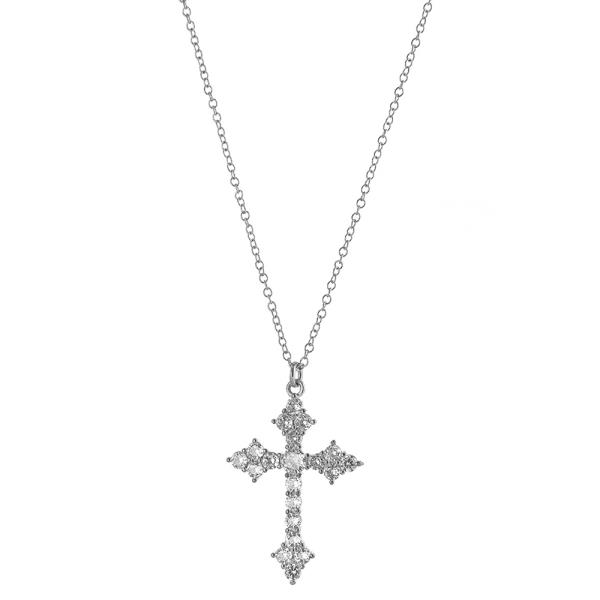 CUBIC ZIRCONIA CROSS NECKLACE