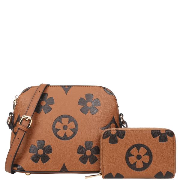 2IN1 FASHION DESIGN PRINT CHIC CROSSBODY BAG WITH WALLET SET