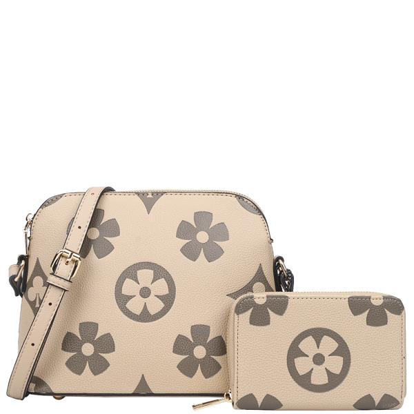 2IN1 FASHION DESIGN PRINT CHIC CROSSBODY BAG WITH WALLET SET