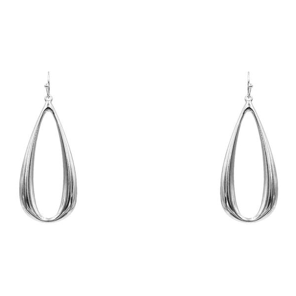 LINED LONG TEARDROP DANGLE EARRING