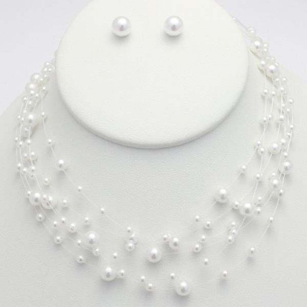 PEARL BEAD LAYERED NECKLACE