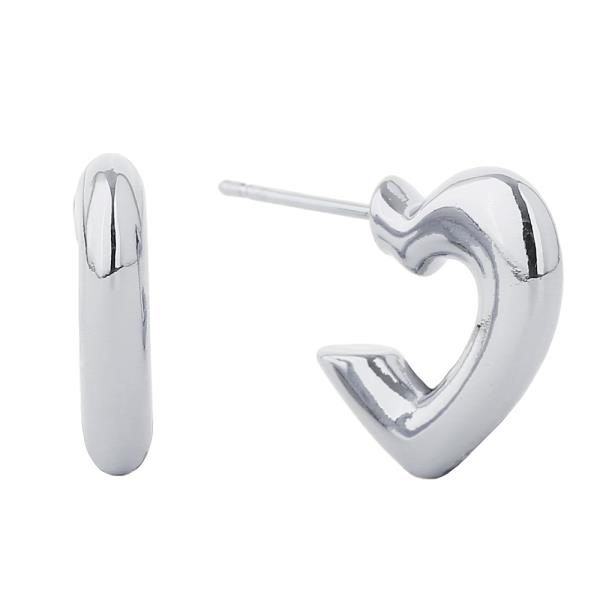 14K GOLD DIPPED POST HEART EARRING