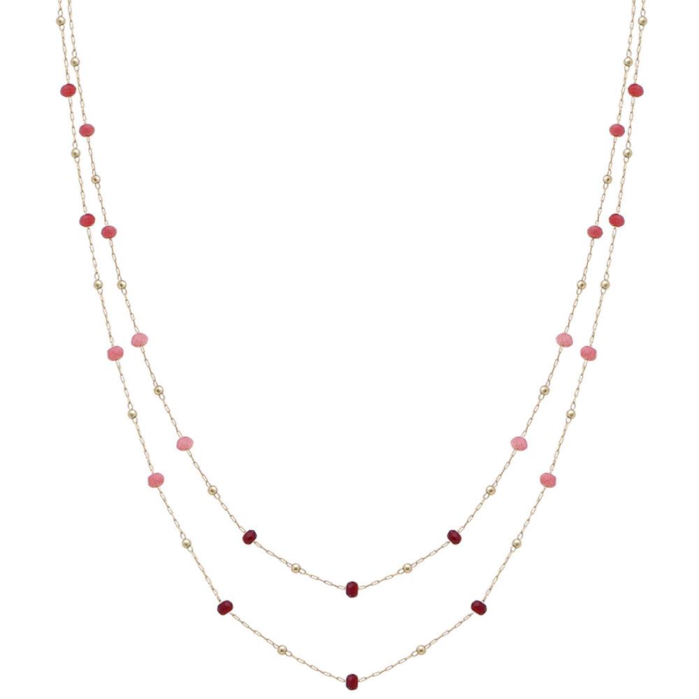 2 ROW GLASS AND CCB NECKLACE