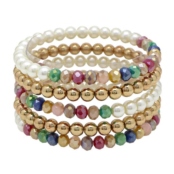 5 ROW MIXED BEAD BRACELET