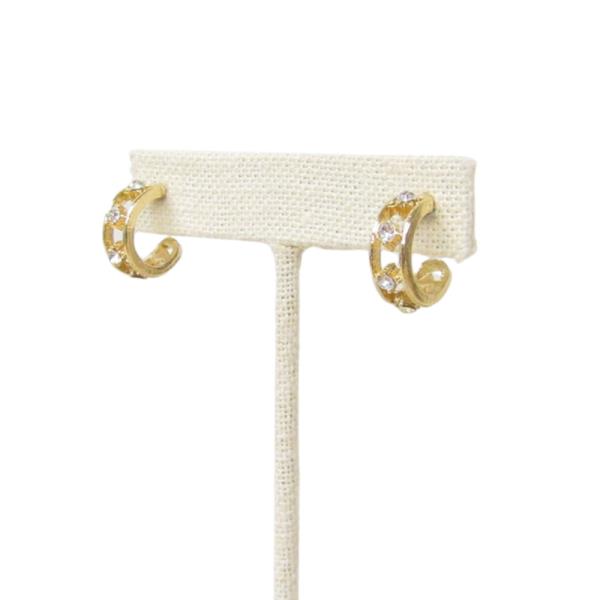 RHINESTONE MINI HOOP EARRING