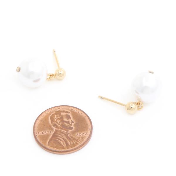 14K GOLD DIPPED PEARL BEAD HYPOALLERGENIC EARRING