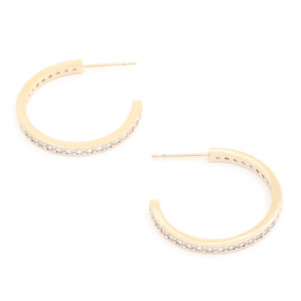 14K GOLD DIPPED CZ OPEN HOOP HYPOALLERGENIC EARRING