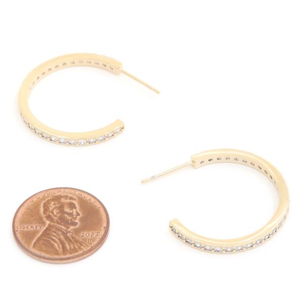 14K GOLD DIPPED CZ OPEN HOOP HYPOALLERGENIC EARRING