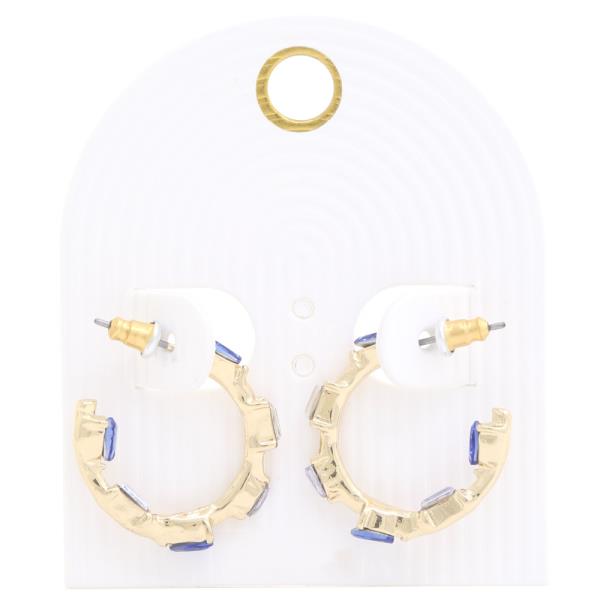 TEARDROP CRYSTAL OPEN CIRCLE EARRING