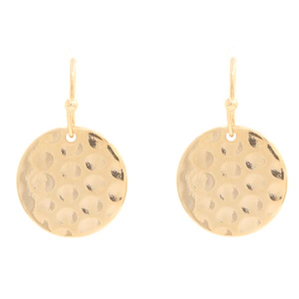 14K GOLD DIPPED ROUND DANGLE EARRING