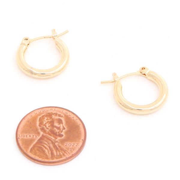 14K GOLD DIPPED HUGGIE EARRING