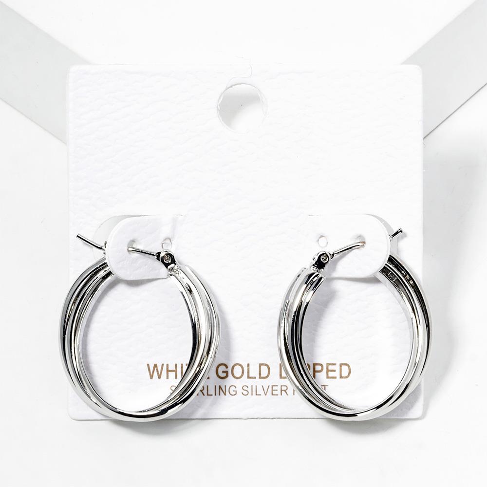 GOLD DIPPED DOUBLE HOOP EARRING