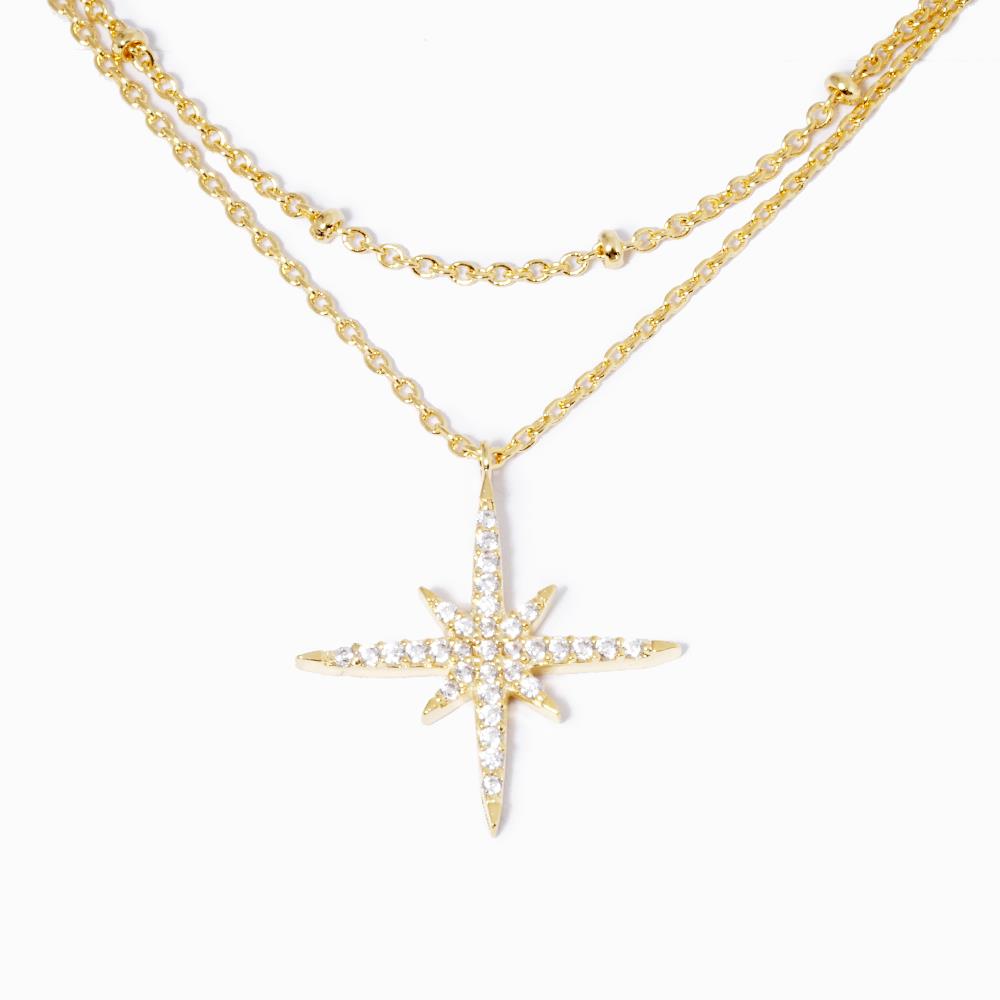 18K GOLD RHODIUM DIPPED RADIANT NECKLACE