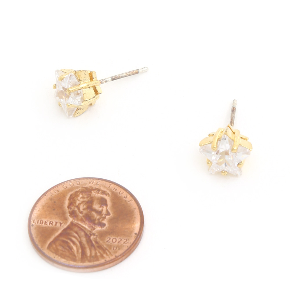 18K GOLD RHODIUM DIPPED SPARKLE EARRING