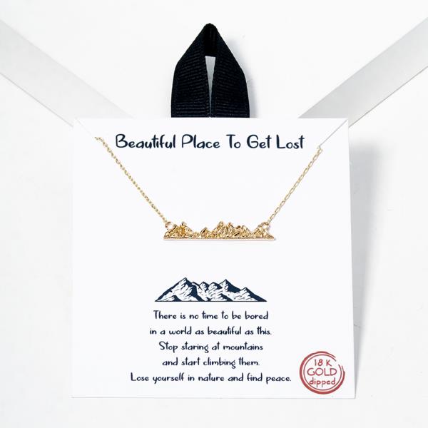 18K GOLD RHODIUM DIPPED BEAUTIFUL PLACE TO GET LOST NECKLACE