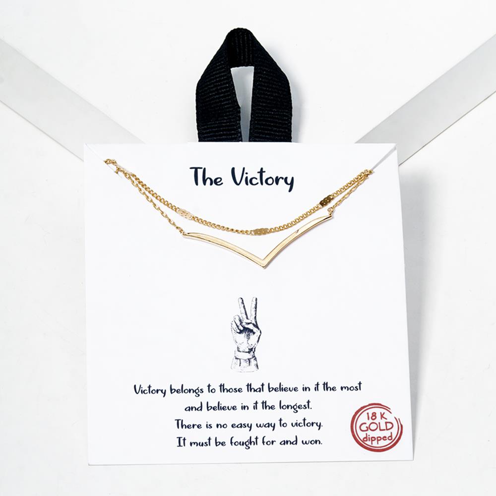 18K GOLD RHODIUM DIPPED THE VICTORY NECKLACE