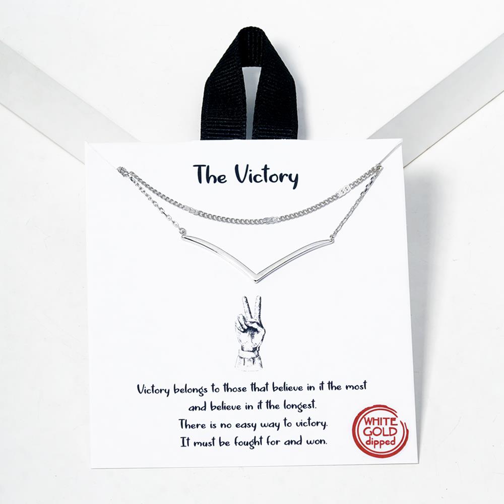 18K GOLD RHODIUM DIPPED THE VICTORY NECKLACE