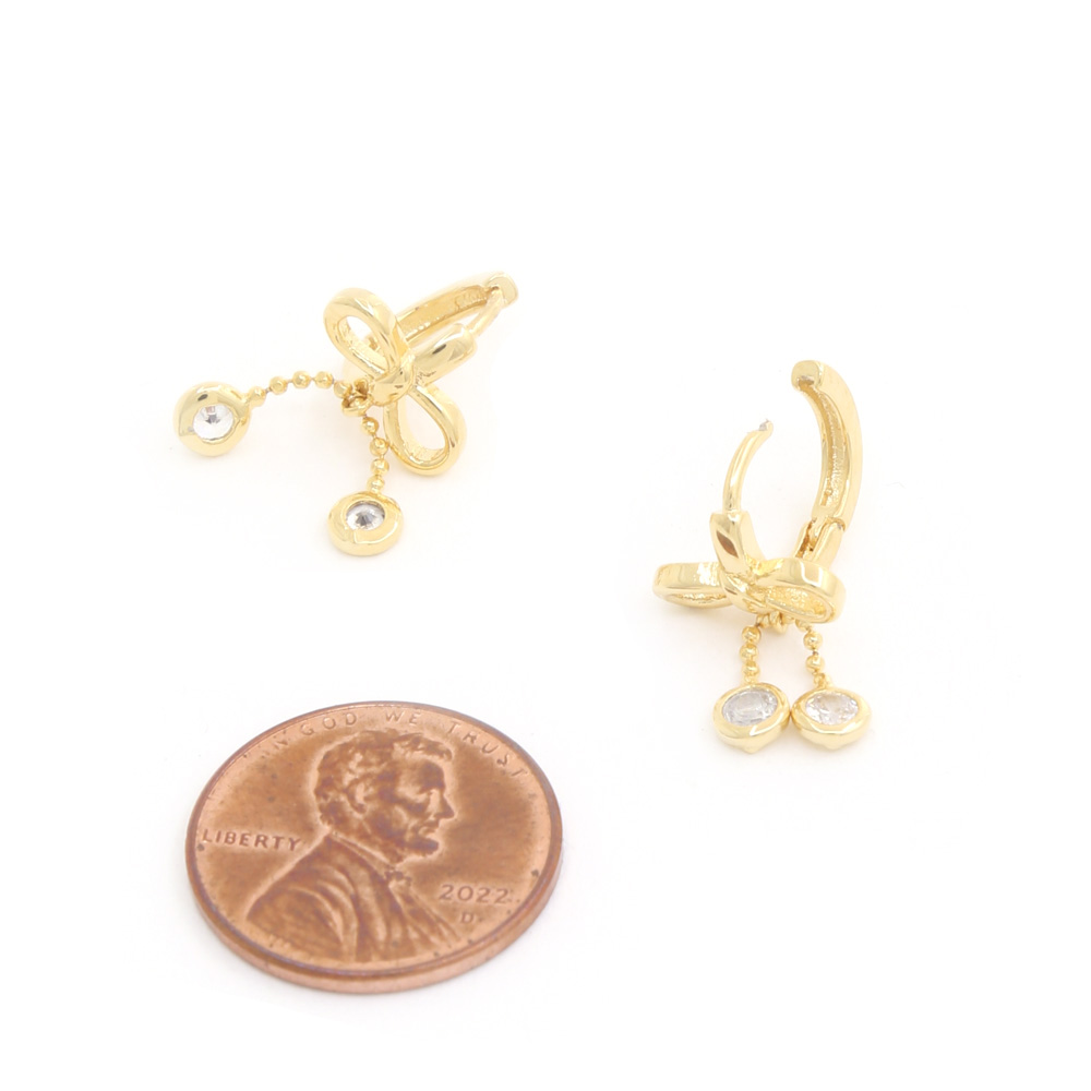 CZ GOLD DIPPED CHERRY POST EARRING
