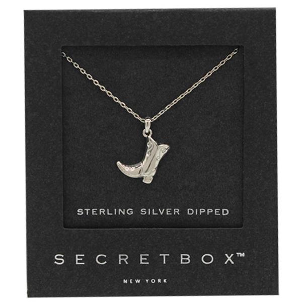 SECRET BOX 14K GOLD DIPPED BOOTS PENDANT NECKLACE