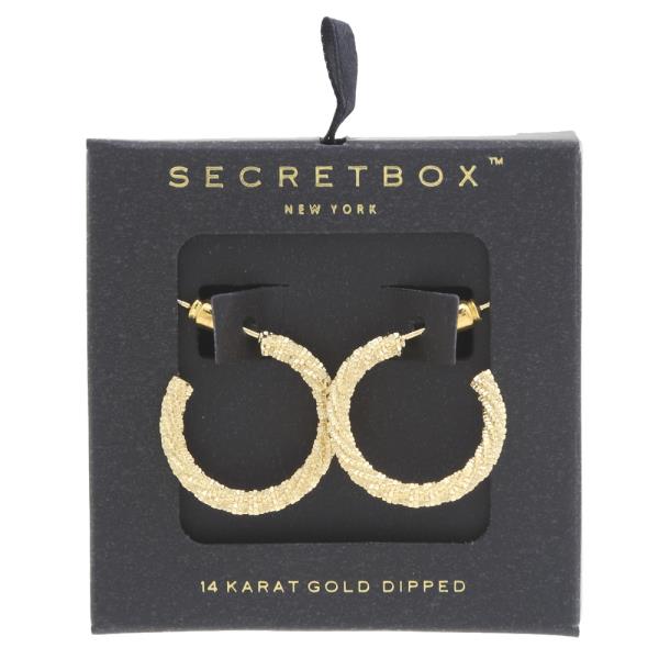 SECRET BOX 14K GOLD DIPPED OPEN HOOP EARRING