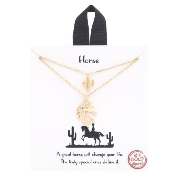 18K GOLD RHODIUM DIPPED HORSE NECKLACE