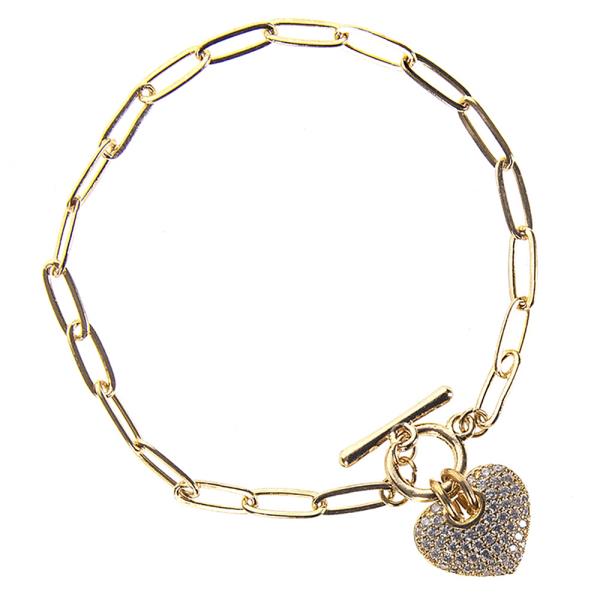 PUFFY HEART TOGGLE BRACELET